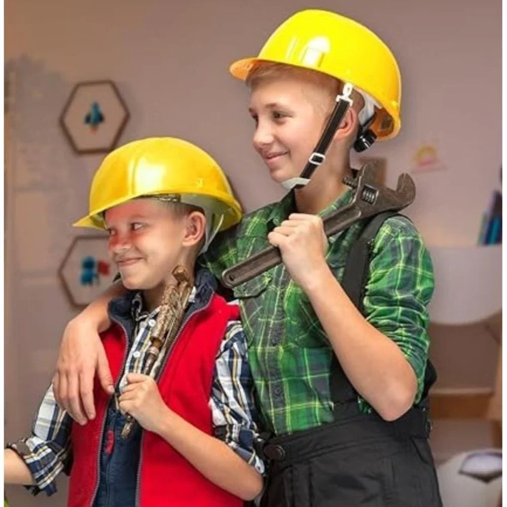24-Pack Child Construction Hats by Funny Party Hats - Soft Plastic Helmets